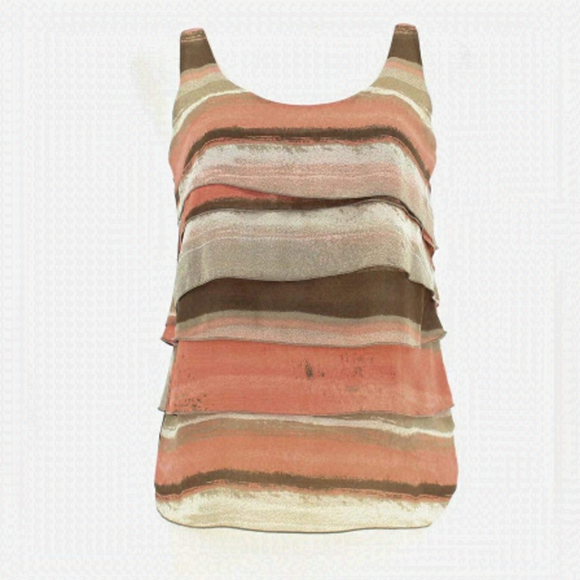 Kenneth Cole New York Tops - KENNETH COLE | Layered Coral and Brown Tank Top Size 4P